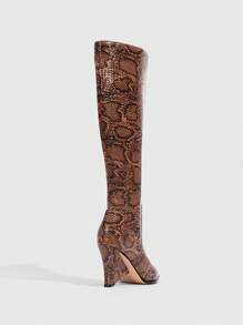 CUCCOO SZL Botas altas clásicas de tacón alto y puntiagudas para mujer, elegantes, estables y cómodas