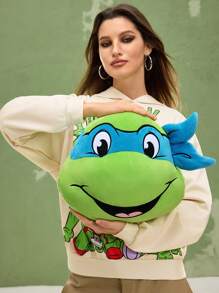 TEENAGE MUTANT NINJA TURTLES | SHEIN Cojín decorativo con bordado de tortuga de dibujos animados