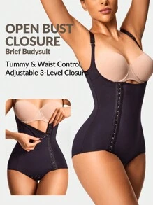 SHEIN Shape Body de unicolor con botones elásticos laterales para mujer, verano