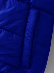 Teen Girls Solid Color Lightweight Hooded Jacket - Navy Blue - View 5