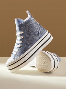 CUCCOO EASI Giày thể thao đế dày thời trang đa năng cho nữ Giày thể thao cho ngày lễ tình nhân - Màu xanh lam - Xem 4