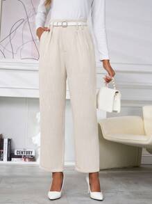 SHEIN Clasi Women's Pocket Tapered Pants, Suitable For Work Commute