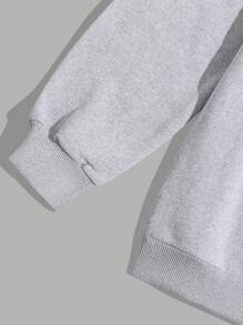 RueChic Men Letter And Bear Printed Crew Neck Regular Sweatshirt - Grey - View 4