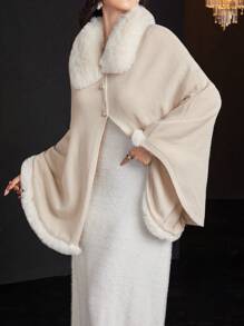 Modelyn Cárdigan elegante con parches esponjosos para mujer, para invierno - Albaricoque - Ver 7