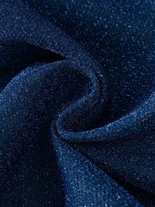 SHEIN Clasi Plus Size Women Shiny High Collar Long Sleeve Front Open Cardigan For Autumn/Winter