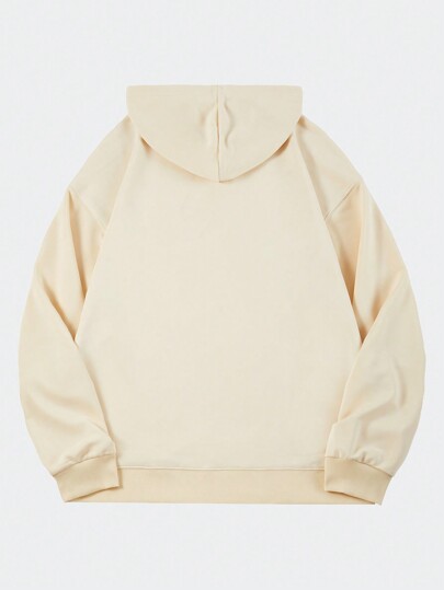 Street Life Men's Virgin Mary Print Long Sleeve Drawstring Casual Loose Hoodie, Streetwear