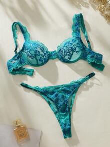 花卉蕾絲鋼圈內衣套裝
