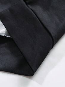 Manfinity Homme Sudadera con capucha casual de estilo callejero con estampado de letras para hombres tallas grandes, para primavera/otoño, cuello redondo negro con gráfico, manga larga, sudadera casual, como regalo para amigos, esposo, novio