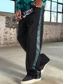 Manfinity NXTstreet Men's Loose Fit Straight Woven Pants - Black - View 4