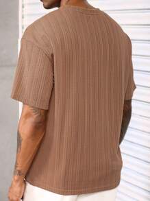 Manfinity Homme Men's T-Shirt With 3D Wheat Ear Jacquard Textural Fabric