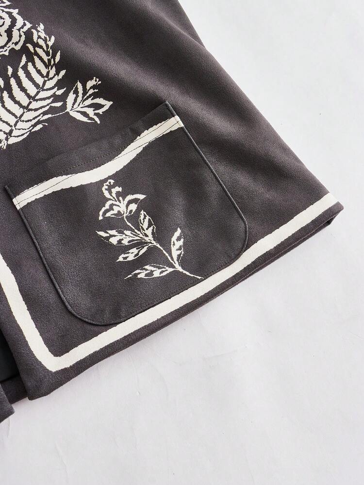 SHEIN Maija Women's Floral Print Cropped Elegant Jacket, Spring/Autumn