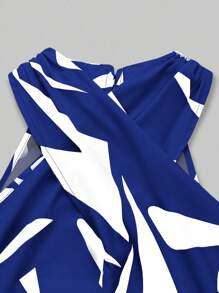 Chiquease Vacation Casual Geometric Print Halter Neck Dress