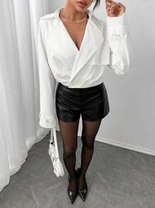 SHEIN SXY Casual Sexy Short Trench Coat For Women, Autumn/Winter