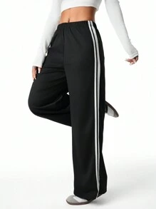 3pcs/Set Teens/Teen Girl Casual Fashion White Webbing Sports Sweatpants, Multi-Colored Sweatpants Matching Set