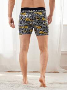 3pcs/Pack Men's Letter Graphic Elastic Waist Boxer Briefs - Multicolor - View 6