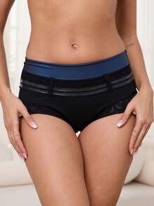 1 pieza Pantalón corto para mujer de unicolor y cintura alta con control