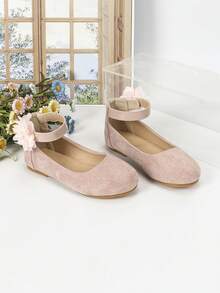 Giày khiêu vũ nhung ấm áp phong cách mới mùa đông cho bé gái/bé gái, giày thoải mái khi đi ngoài trời - Hồng - Xem 6