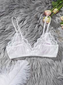 Moonlight&Mama 1 buah Bra Camisole Renda Kontras Tanpa Kawat untuk Ibu Hamil, Pakaian Dalam Blok Warna - Merah - View 2