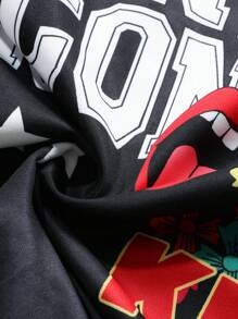 Manfinity Homme Sudadera con capucha casual de estilo callejero con estampado de letras para hombres tallas grandes, para primavera/otoño, cuello redondo negro con gráfico, manga larga, sudadera casual, como regalo para amigos, esposo, novio