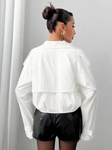 SHEIN SXY Casual Sexy Short Trench Coat For Women, Autumn/Winter