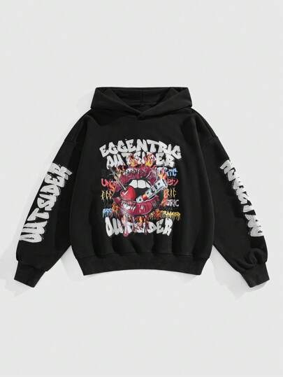 Street Life Felpa con cappuccio corta uomo con effetto vissuto, stile streetwear