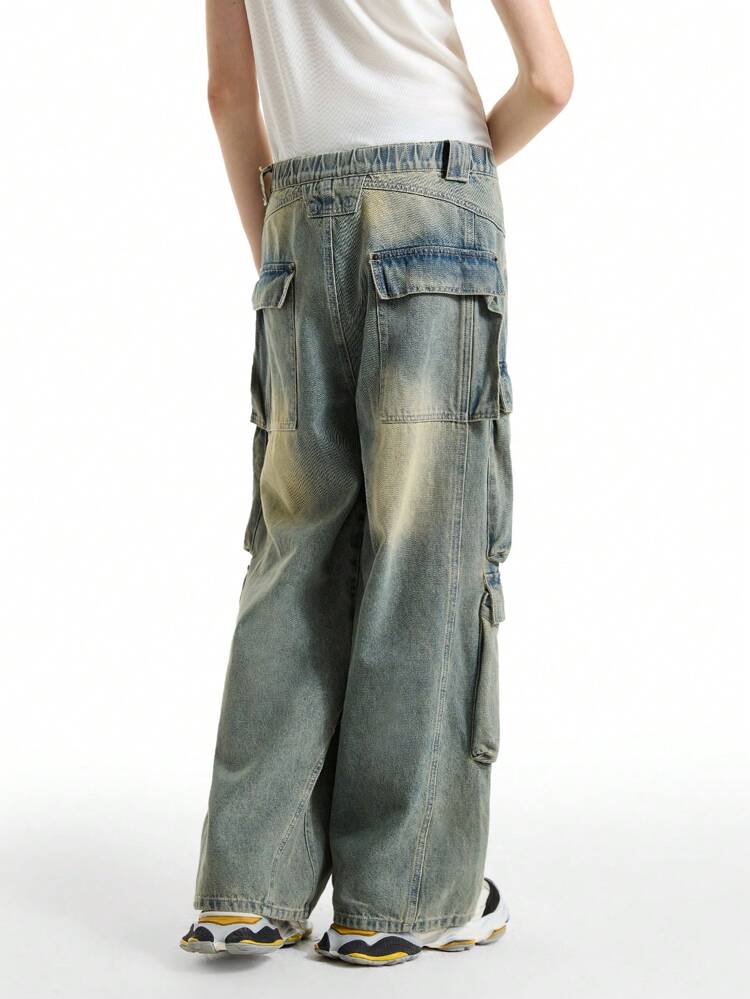 Men's Loose Pocket Streetwear Long Denim Jeans