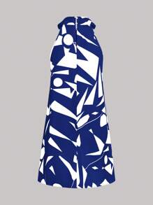 Chiquease Vacation Casual Geometric Print Halter Neck Dress