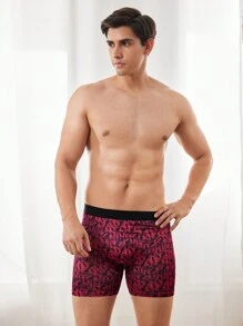 3pcs/Pack Men's Letter Graphic Elastic Waist Boxer Briefs - Multicolor - View 2