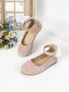 Giày khiêu vũ nhung ấm áp phong cách mới mùa đông cho bé gái/bé gái, giày thoải mái khi đi ngoài trời - Hồng - Xem 3