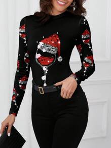 SHEIN Clasi 休闲简约豹纹针织T恤，适合夏季