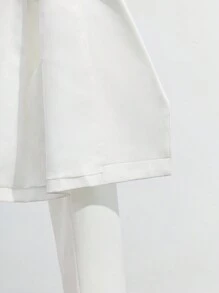 SHEIN Maija Modische weiße flauschige Patchwork Kurzblazer, elegante und lässige Oberbekleidung für Damen, Herbst/Winter - Weiss - Übersicht 8