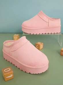 Mini mi 畅销儿童冬季粉色厚底拖鞋 - 舒适穆勒厚底木屐，舒适 - 粉色 - 查看 4