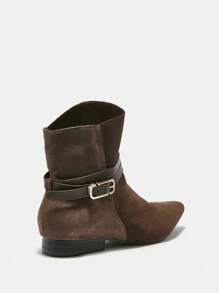 CUCCOO BIZCHIC 适合圣诞节和新年假期的女士时尚百搭尖头踝靴 - 棕色 - 查看 7