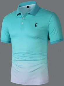 Manfinity Homme Áo thun polo cổ tròn tay ngắn in họa tiết nhân vật mùa hè cho nam, đi làm - Màu xanh nhạt - Xem 5