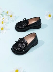1 Pair Versatile Cute Bow-Knot Flat Shoes For Girls, Suitable For All Seasons