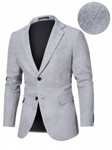 Manfinity Mode Men's Casual Commuting Business Suit Jacket, Autumn - Light Grey - View 1