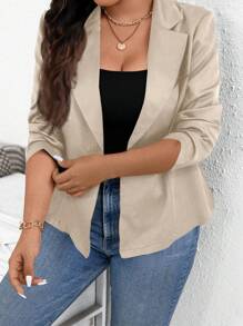 SHEIN PETITE CURVE Petite Plus Size Women's Fall And Winter Clothes New Style Fashion Casual Blazers