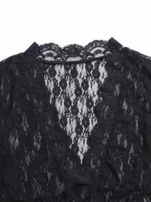 INAWLY Women Lace Trim Sheer Long Sleeve Blouse Fall Cloth For Women - Black - View 6