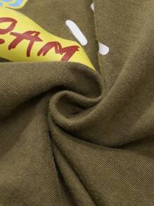 PAVTROS Áo hoodie cotton 1 chiếc in chữ giản dị cho nam, áo nỉ họa tiết, quần áo nam mùa thu đông, áo hoodie kaki - Cà phê nâu - Xem 6