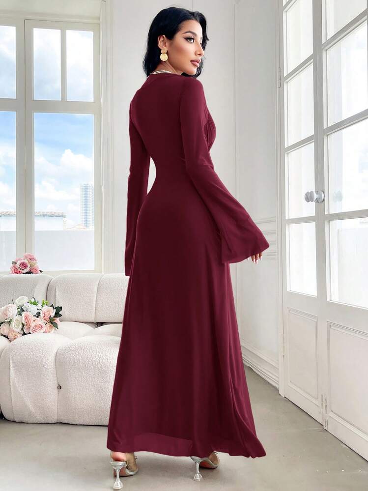 shein burgundy dress SHEIN Burgundy Ruched Side Asymmetrical Hem Cami Dress Elegant Solid S –  Yusen and Miller Distribution Services