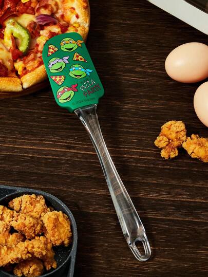TEENAGE MUTANT NINJA TURTLES | SHEIN 1 pieza Espátula de silicona con diseño de tortuga y pizza de dibujos animados