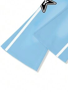 Aesthetic Post--Men's Letter & Star Print Drawstring Waist Casual Sweatpants Y2k Pantsstar Pants - Blue - View 7