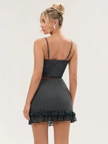 Glamine GLAMOR Women's Ferran Corset Top Grey Pinstripe Hot On Two - Grey - View 3