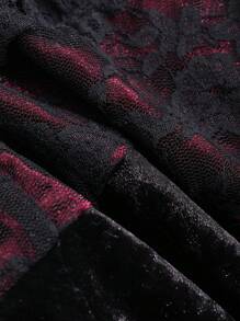 DAZY Đầm midi dài tay dáng đuôi cá phối ren cho nữ, thích hợp dự tiệc, trang phục mùa thu, ngày Valentine. - màu đen - Xem 8