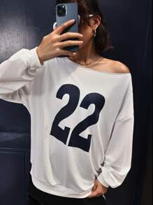 INAWLY Sudadera holgada con mangas largas, estampado digital y hombros caídos para mujeres en otoño e invierno
