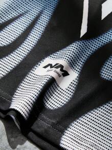 Manfinity Sport Corelite 男友风男士全身印花圆领短袖运动T恤，夏季 - 彩色 - 查看 8