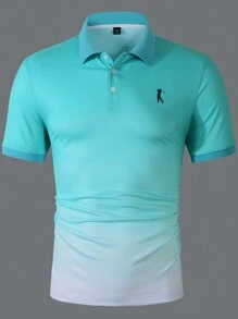 Manfinity Homme Áo thun polo cổ tròn tay ngắn in họa tiết nhân vật mùa hè cho nam, đi làm - Màu xanh nhạt - Xem 3