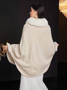 Modelyn Cárdigan elegante con parches esponjosos para mujer, para invierno - Albaricoque - Ver 2