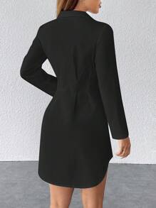 CovetEZ 大码黑色休闲度假衬衫裙 - 黑色 - 查看 7