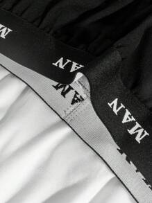 4pcs/Set Men Letter Waistband Solid Color Harem Pants - Multicolor - View 4